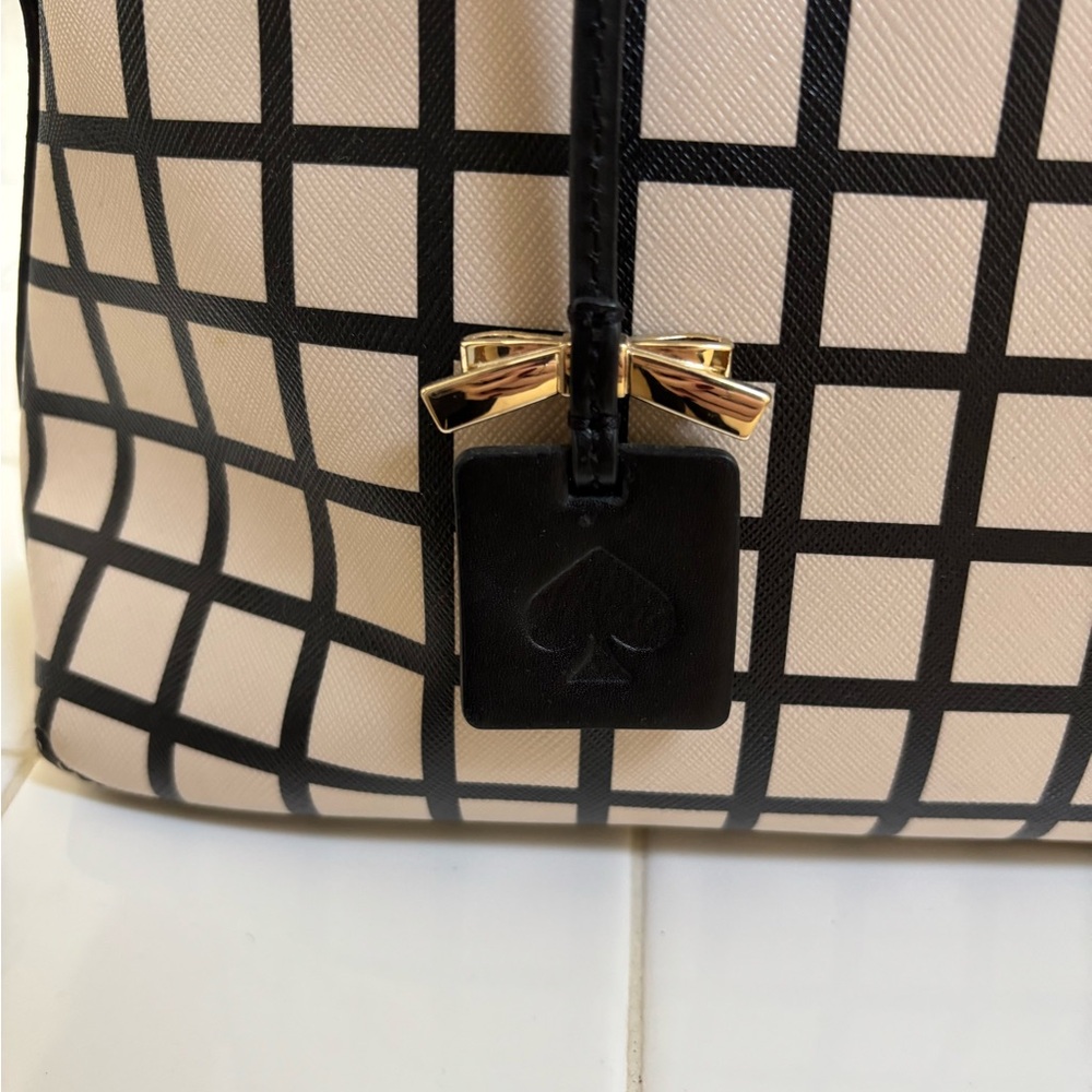 Kate Spade Black and Cream Grid Satchel - Picture 2 of 5